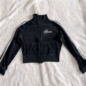 Guess Black Velour Jacket Size Small